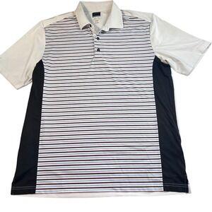 Greg Norman Mens ML75 XL Golf Polo‎ Shirt Striped Black White Blue Red Stretch